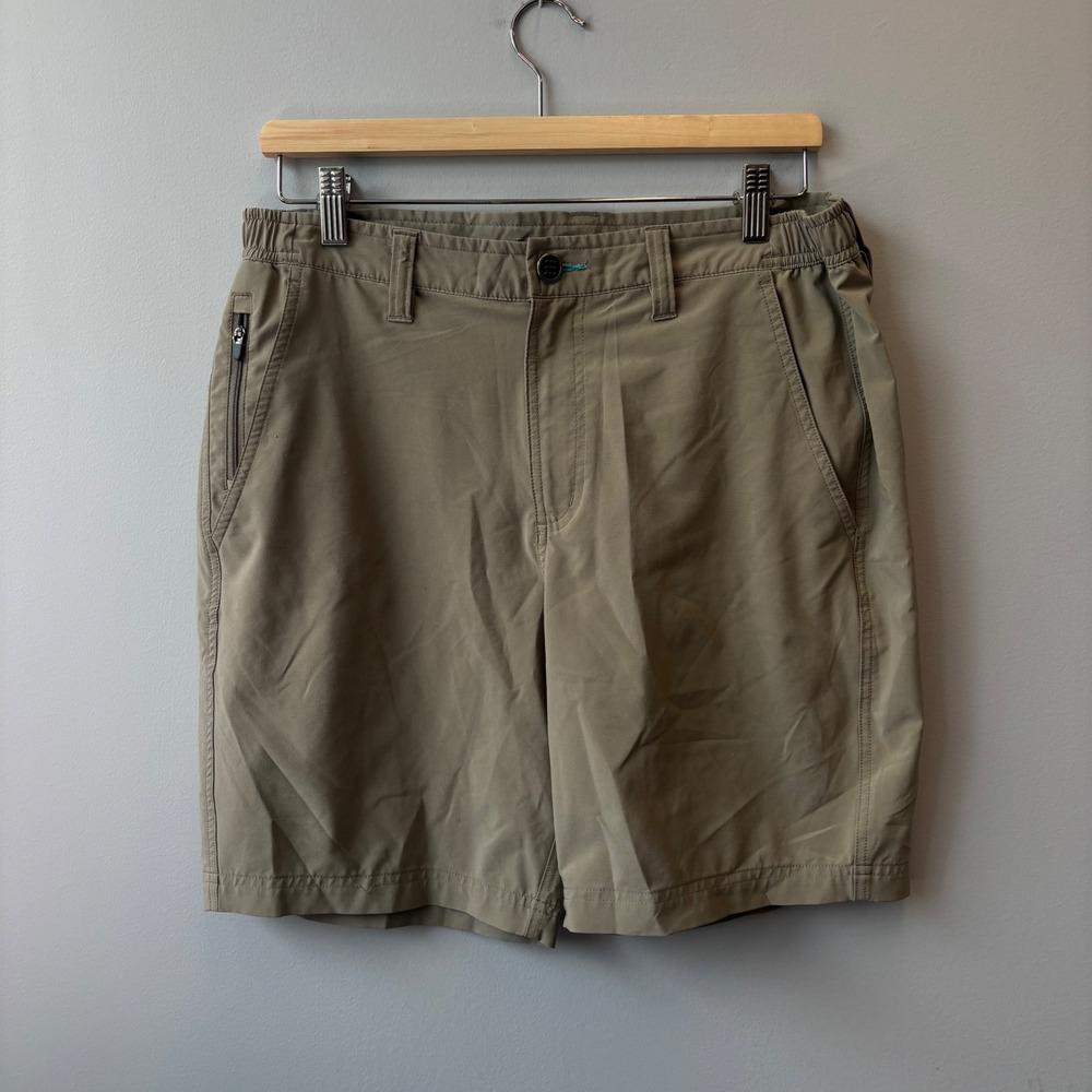 Free Fly Mens Utility Shorts II Chino Khaki Green Tan Stretch hybrid